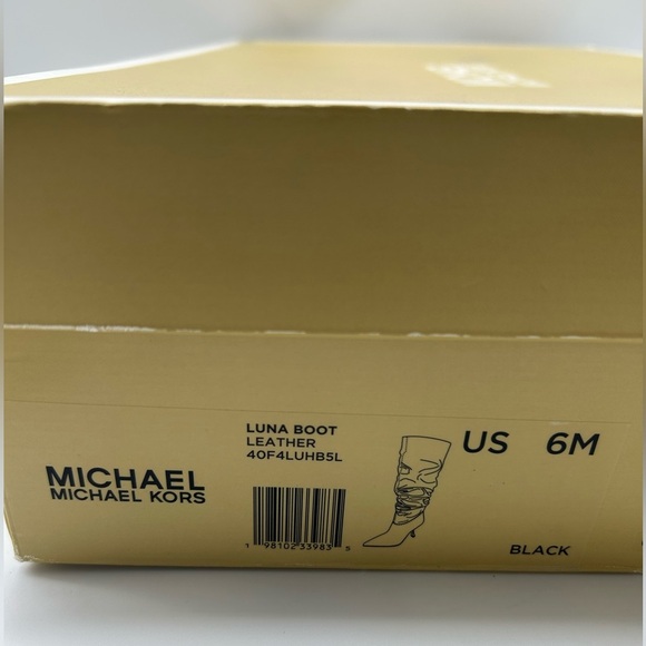 Michael Kors Luna Black Leather Slouch Boots | Women’s Size 6M | New with Box - Picture 12 of 12